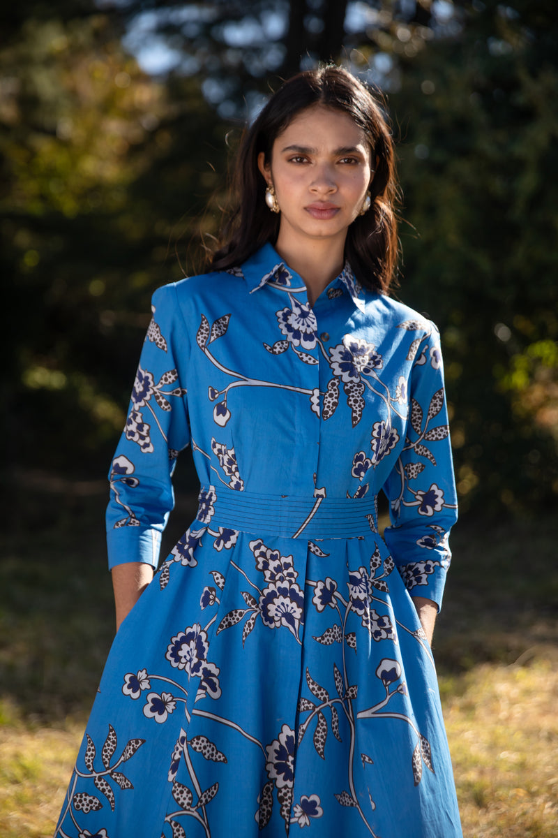 Charms Blue Emily Midi Shirt Dress