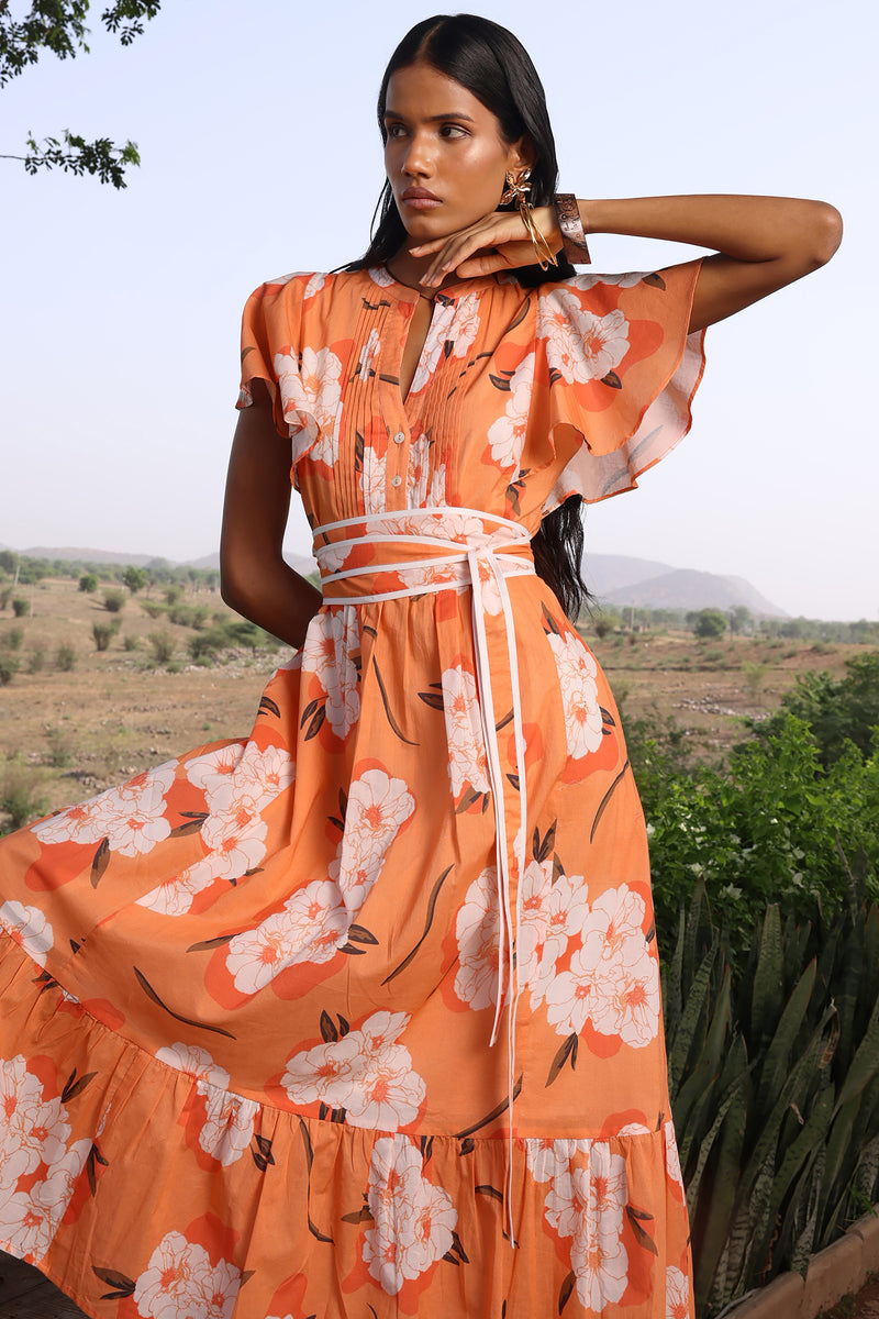 Ashburn Apricot Leni Midi Dress | Beyond by Vera