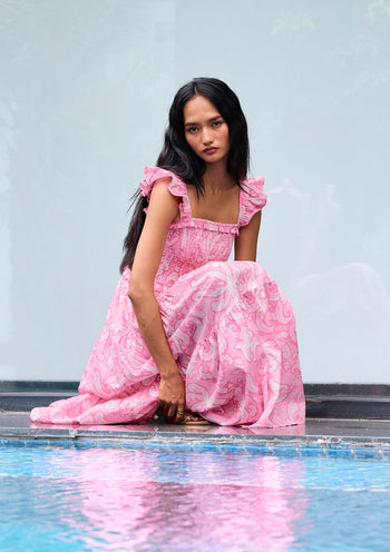 Mermaid Rose Mia Cotton Voile Midi Dress | Beyond by Vera