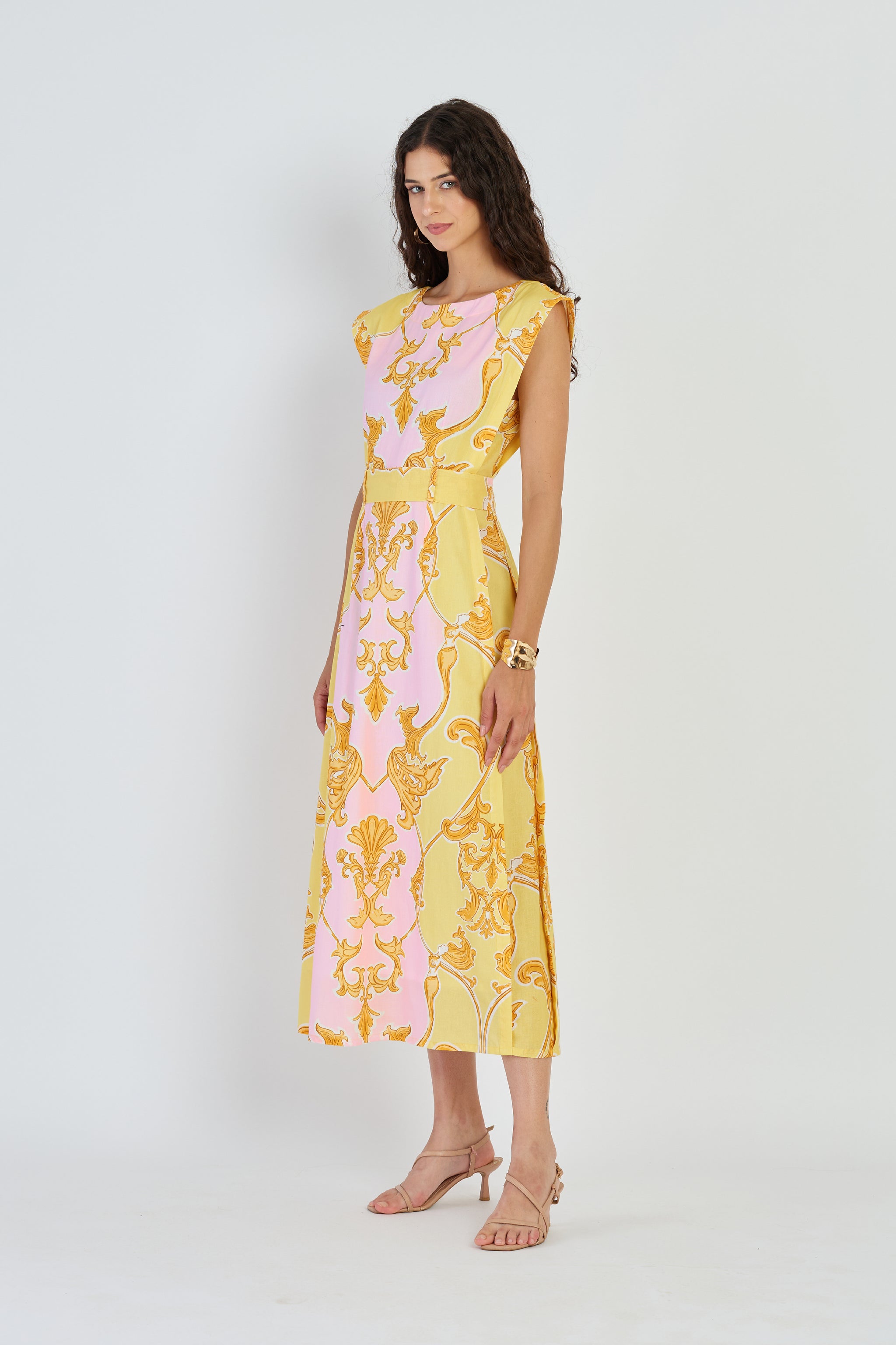sirens clothing dresses Blush Perry Cotton-Linen Midi Dress Size:US 11.5 / IT 41.5 White Modest Lace Wedding Web Collection: Long Sleeve Minis With a sleek front