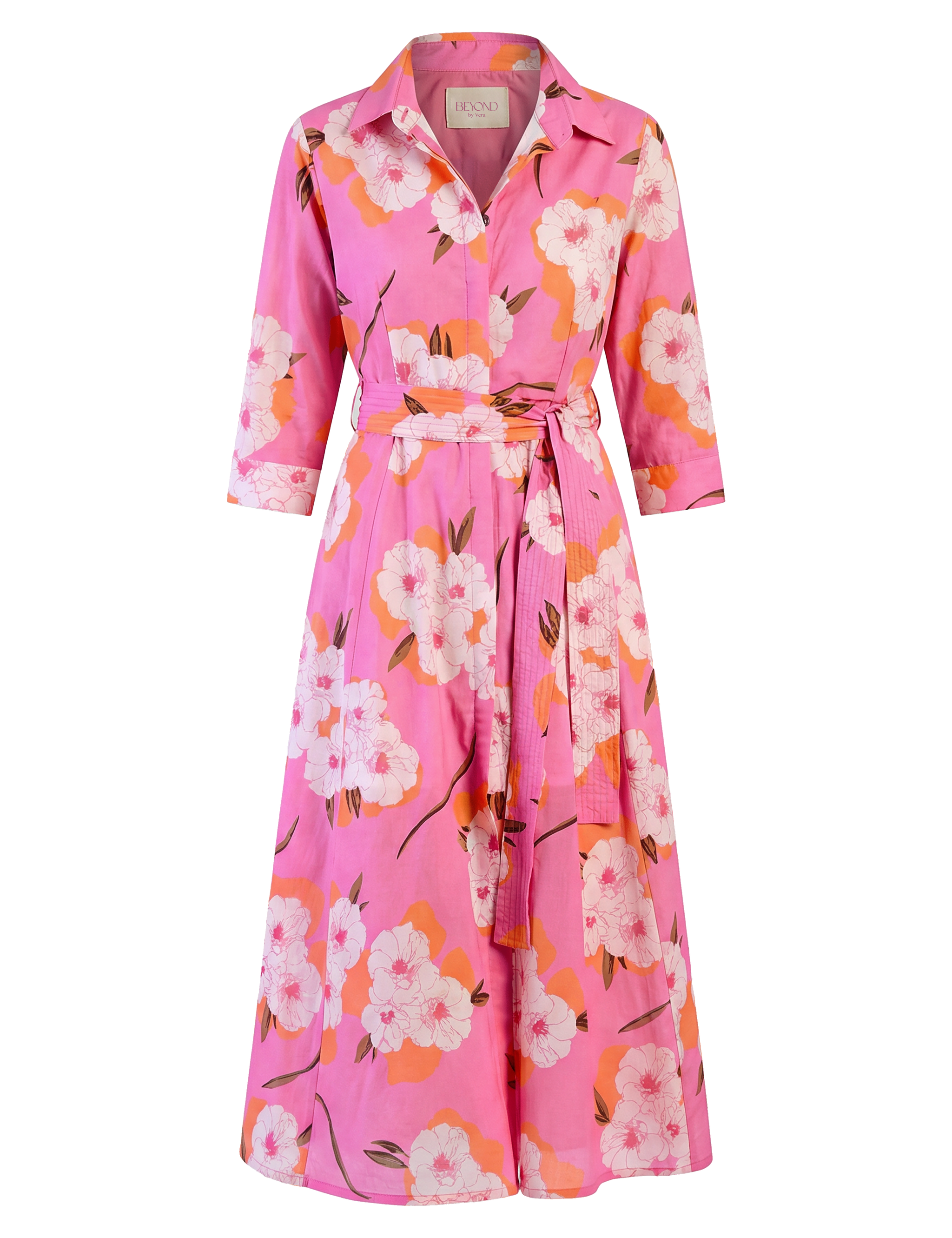 Ashburn Fuchsia Emily Midi Shirt Dress