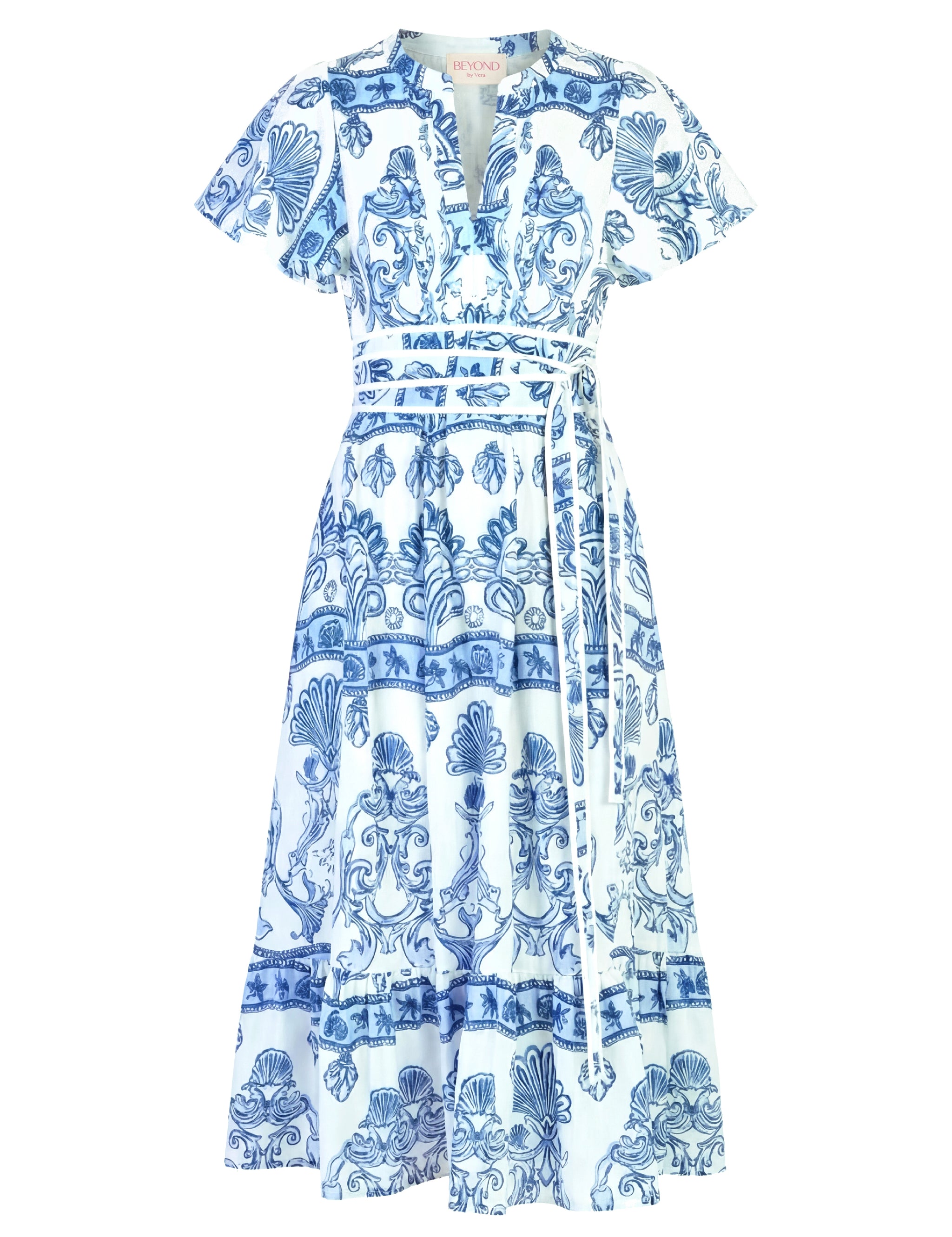 Fontana Aqua Leni Cotton Voile Midi Dress